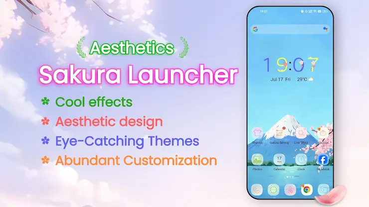Sakura Launcher: Aesthetic screenshot 1