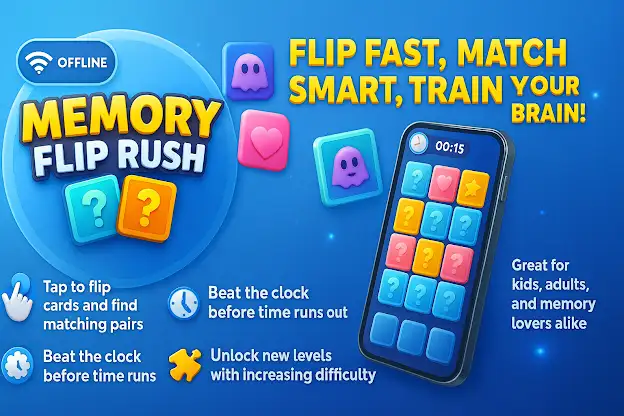 Memory Flip Rush Offline Play screenshot 1
