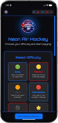 Neon Air Hockey - Offline Ai screenshot 2