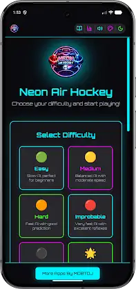 Neon Air Hockey - Offline Ai screenshot 4