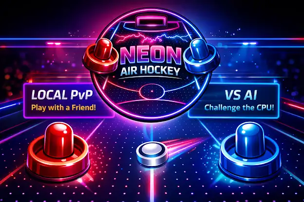 Neon Air Hockey - Offline Ai screenshot 1