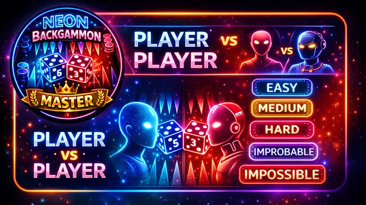 Neon Backgammon Master Offline screenshot 1