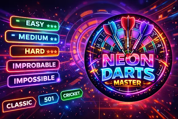 Neon Darts Master - Offline screenshot 1