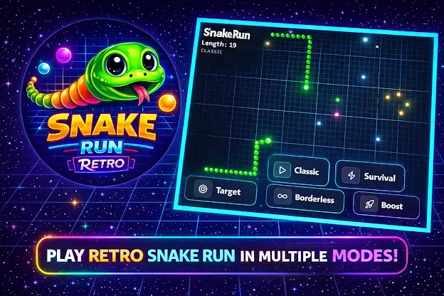 Snake Run Retro - Offline Game screenshot 1