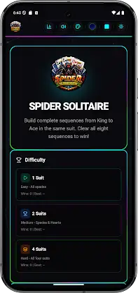 Spider Solitaire Offline Game screenshot 5