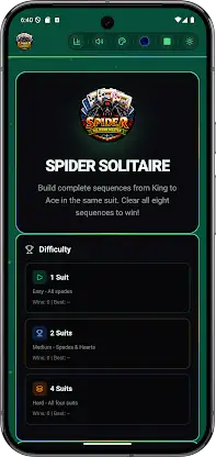 Spider Solitaire Offline Game screenshot 2