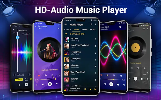 Music player- bass boost,music screenshot 1
