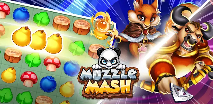 Muzzle Mash: PvP Match 3 RPG — Android game banner