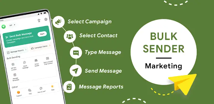 Bulk Sender for Marketing — Android app banner