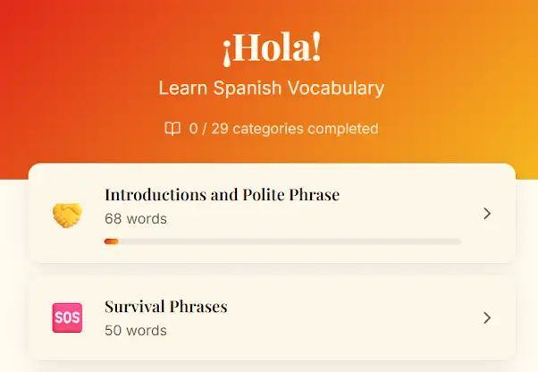Speak Spanish screenshot 1