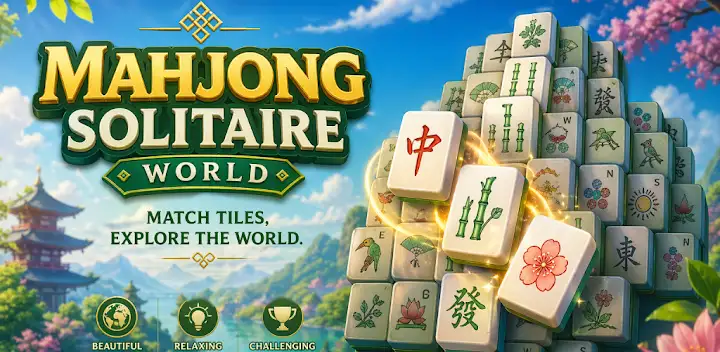 Mahjong Solitaire World — Android game banner