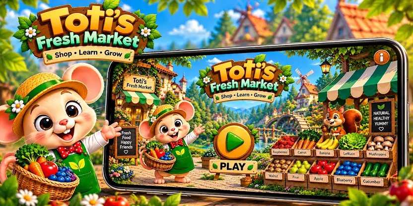 Toti: Fresh Market Learn Words screenshot 1
