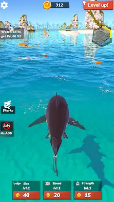 Idle Shark World 2-Tycoon Game screenshot 1