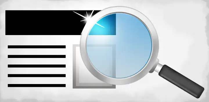 magnifying glass with light — Android app banner