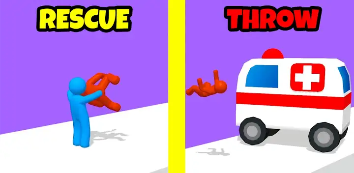 Rescue Throw 3D — Android game banner
