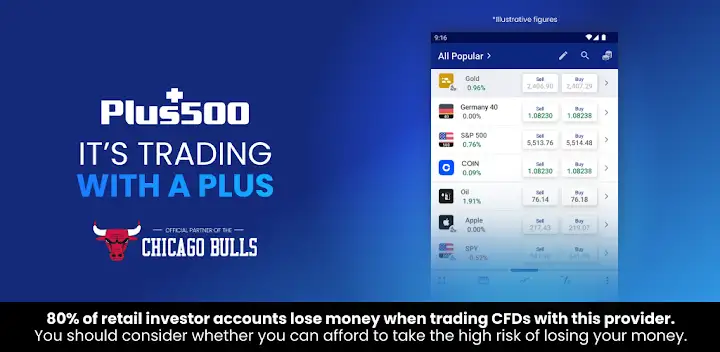 Plus500 Trading & Investing — Android app banner