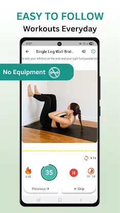 Wall Pilates workout at home screenshot 4