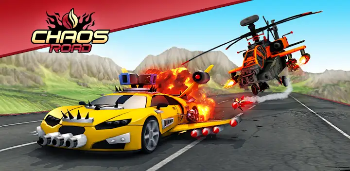 Chaos Road: Combat Car Racing — Android game banner