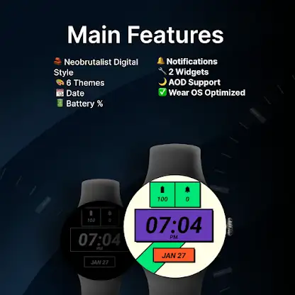 Neobrutalism - watch face screenshot 2