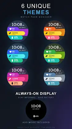 Neon Cascade Watch Face screenshot 2