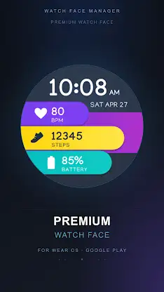 Neon Cascade Watch Face screenshot 4