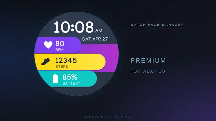 Neon Cascade Watch Face screenshot 1