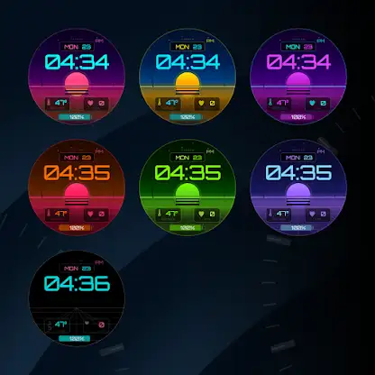 Neon Outrun - watch face screenshot 3