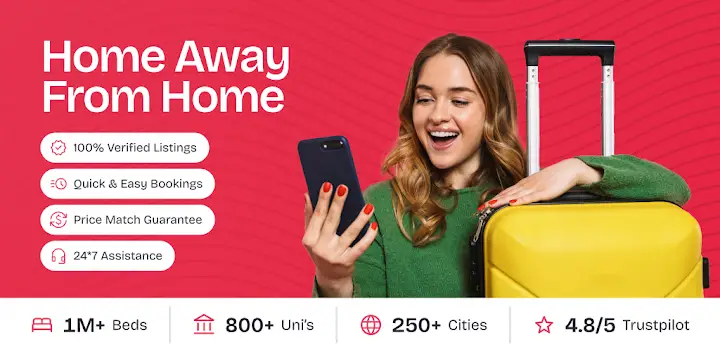amber: find student apartments — Android app banner