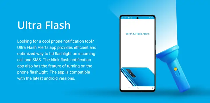 Ultra Flash Alerts on Call SMS — Android app banner