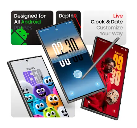 DepthX - Live Clock Wallpapers screenshot 1