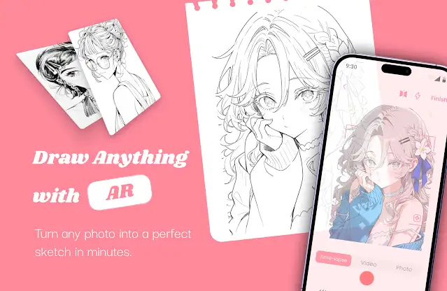 Anime Sketch: Cute Drawing App screenshot 1