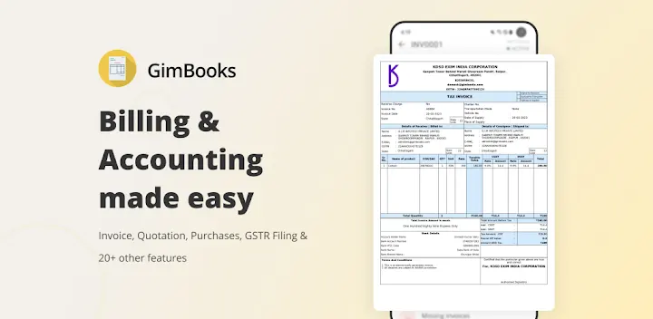 GimBooks: Invoice, Billing App — Android app banner