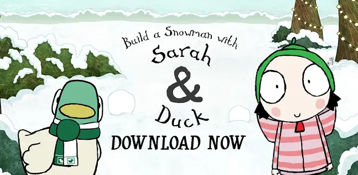 Sarah & Duck: Build a Snowman — Android game banner