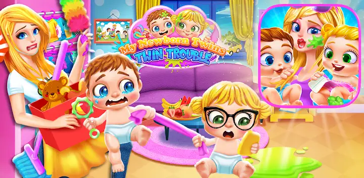 My Newborn Baby Twins Care — Android game banner