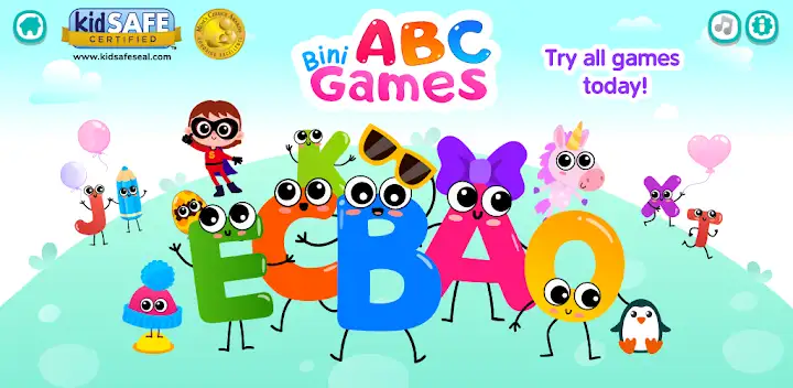 Bini ABC Games for Kids! — Android game banner