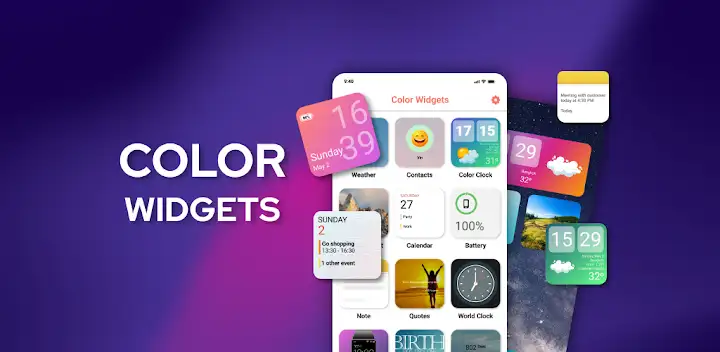 Widgets OS 18 - Color Widgets — Android app banner