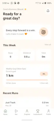 Slothy Running App screenshot 1