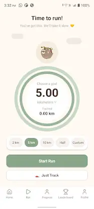 Slothy Running App screenshot 2