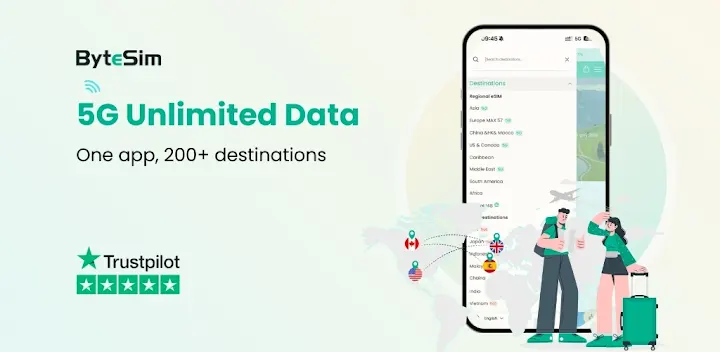 ByteSIM eSIM - Data Plan — Android app banner