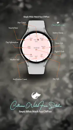 Simple White Watch Face CWF001 screenshot 2