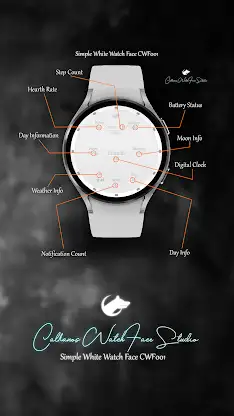 Simple White Watch Face CWF001 screenshot 1