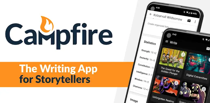 Campfire – Write Your Book — Android app banner