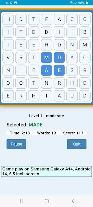 Word Construct Solitaire screenshot 2