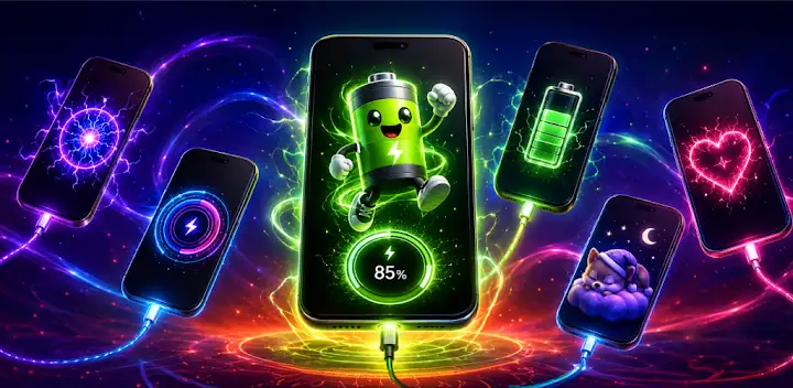 3D Battery Charging Animation — Android app banner