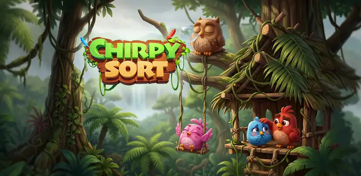 Chirpy Sort: Bird Color Puzzle — Android game banner