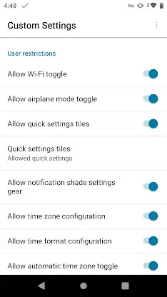 Custom Settings screenshot 2
