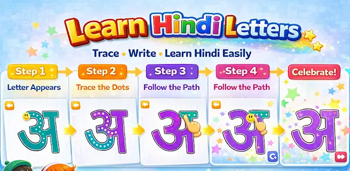 Hindi learning app for kids — Android app banner