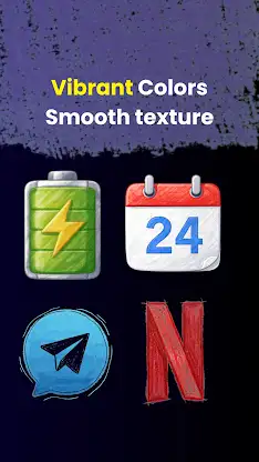 Crayon Icons Pack: Pastel Icon screenshot 4
