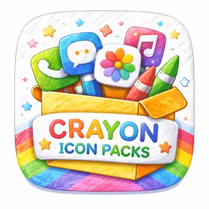 Crayon Icons Pack: Pastel Icon screenshot 1