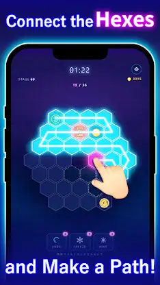 Hexa Light Up: One Line Puzzle screenshot 2